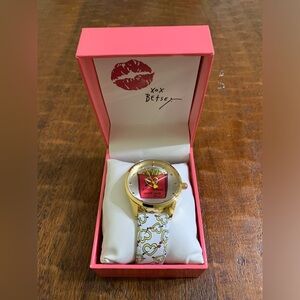 NIB $69 Betsey Johnson “French Guys, Fries” Watch